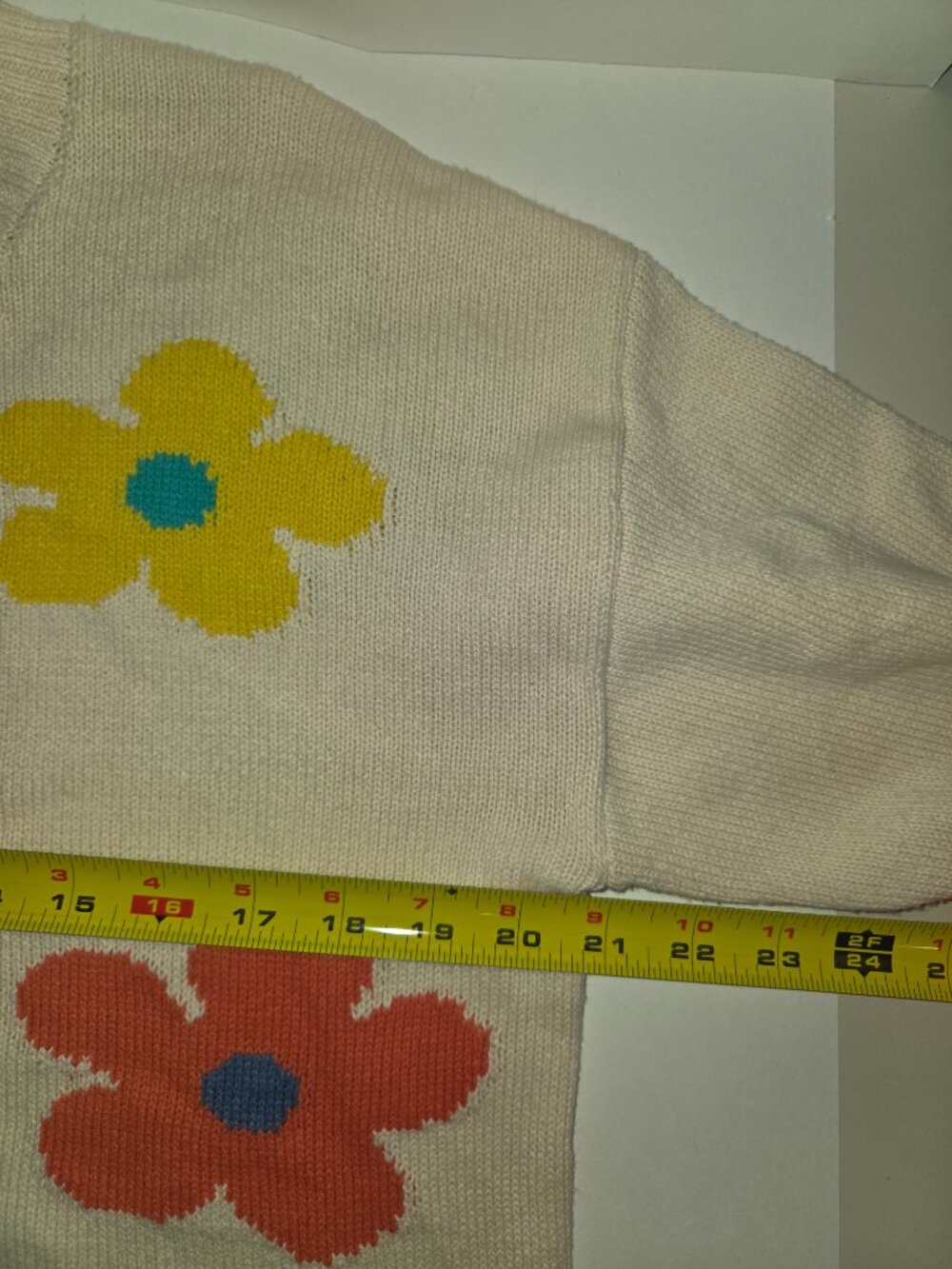 Rails Sweater Womens Sz M Ivory Perci Daisy Cotton Blend Knit Cute Flowers Boxy - Picture 5 of 6